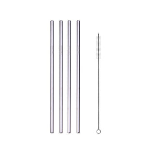 UPORS Reusable Drinking Straw 304 Stainless Steel Straws Straight Bent Metal Straw with Cleaner Brush Pouch Wholesale