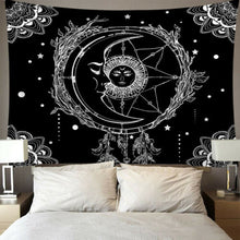 Load image into Gallery viewer, Star Moon Tapestry Wall Hanging Tarot Card Polyester Lion Moon Pattern Blanket Tapestry Home Decor Astrology Bedspread Beach Mat
