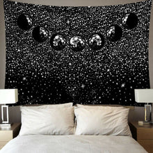 Load image into Gallery viewer, Star Moon Tapestry Wall Hanging Tarot Card Polyester Lion Moon Pattern Blanket Tapestry Home Decor Astrology Bedspread Beach Mat