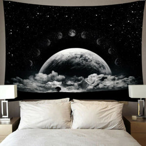 Star Moon Tapestry Wall Hanging Tarot Card Polyester Lion Moon Pattern Blanket Tapestry Home Decor Astrology Bedspread Beach Mat