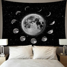 Load image into Gallery viewer, Star Moon Tapestry Wall Hanging Tarot Card Polyester Lion Moon Pattern Blanket Tapestry Home Decor Astrology Bedspread Beach Mat