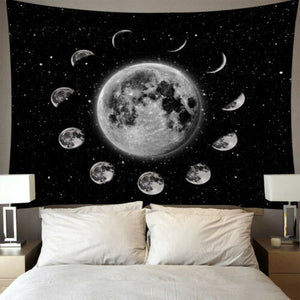 Star Moon Tapestry Wall Hanging Tarot Card Polyester Lion Moon Pattern Blanket Tapestry Home Decor Astrology Bedspread Beach Mat