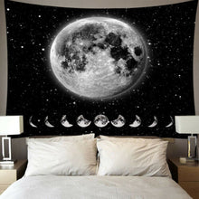 Load image into Gallery viewer, Star Moon Tapestry Wall Hanging Tarot Card Polyester Lion Moon Pattern Blanket Tapestry Home Decor Astrology Bedspread Beach Mat