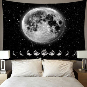 Star Moon Tapestry Wall Hanging Tarot Card Polyester Lion Moon Pattern Blanket Tapestry Home Decor Astrology Bedspread Beach Mat