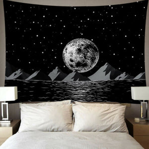 Star Moon Tapestry Wall Hanging Tarot Card Polyester Lion Moon Pattern Blanket Tapestry Home Decor Astrology Bedspread Beach Mat