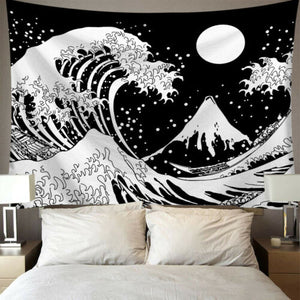 Star Moon Tapestry Wall Hanging Tarot Card Polyester Lion Moon Pattern Blanket Tapestry Home Decor Astrology Bedspread Beach Mat