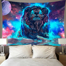 Load image into Gallery viewer, Star Moon Tapestry Wall Hanging Tarot Card Polyester Lion Moon Pattern Blanket Tapestry Home Decor Astrology Bedspread Beach Mat