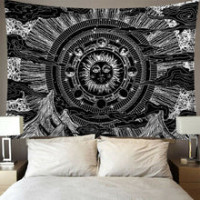 Load image into Gallery viewer, Star Moon Tapestry Wall Hanging Tarot Card Polyester Lion Moon Pattern Blanket Tapestry Home Decor Astrology Bedspread Beach Mat